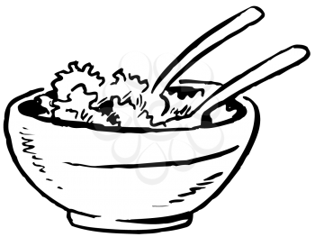 Royalty Free Clipart Image of
a Salad in a Bowl