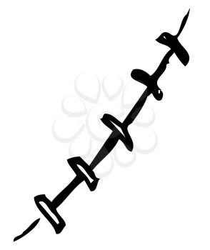 Royalty Free Clipart Image of a Scar