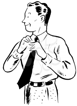 Royalty Free Clipart Image of a Man Wearing a Tie