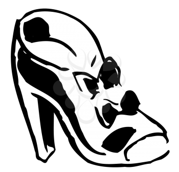 Royalty Free Clipart Image of a Woman's Shoe With Bows