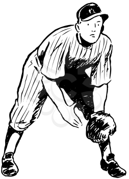 Royalty Free Clipart Image of a Shortstop