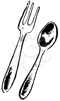 Royalty Free Clipart Image of
a Fork and Spoon