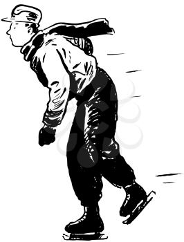 Royalty Free Clipart Image of a Skater