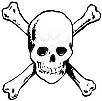 Royalty Free Clipart Image of a Skull and Crossbones