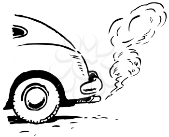 Royalty Free Clipart Image of Car Exhaust