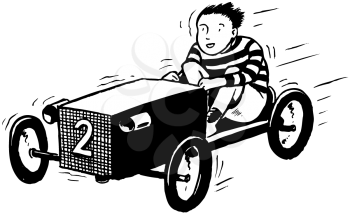 Royalty Free Clipart Image of a Soapbox Derby Car