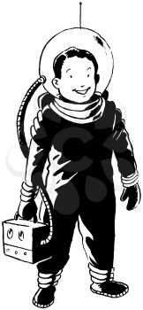 Royalty Free Clipart Image of a Spaceboy