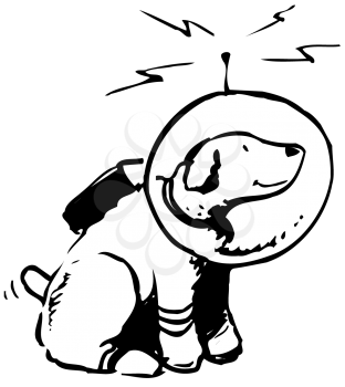 Royalty Free Clipart Image of a Space Dog