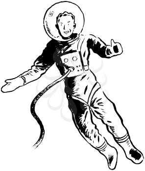 Royalty Free Clipart Image of a Space Man