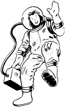 Royalty Free Clipart Image of a Spacewoman