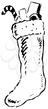 Royalty Free Clipart Image of a White Christmas Stocking