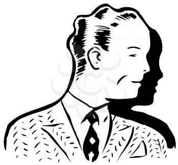 Royalty Free Clipart Image of a Suave Guy
