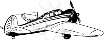 Royalty Free Clipart Image of a Small Passenger Plane