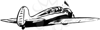 Royalty Free Clipart Image of a Small Passenger Plane