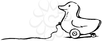 Royalty Free Clipart Image of a Toy Duck