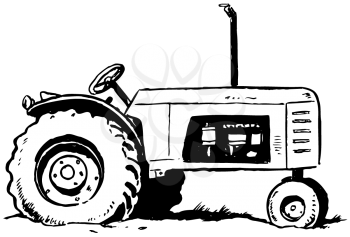 Royalty Free Clipart Image of a Farm Tractor