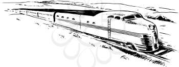 Royalty Free Clipart Image of a Fast Train