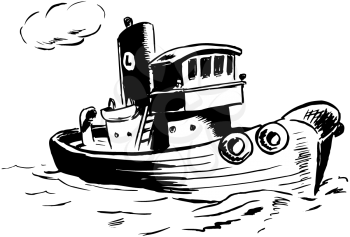 Royalty Free Clipart Image of a Tugboat