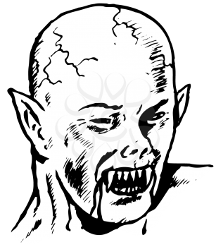 Royalty Free Clipart Image of a Scary Vampire