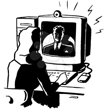 Royalty Free Clipart Image of a Video Chat