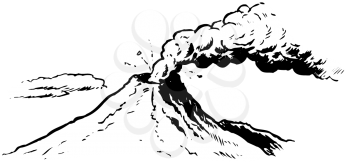 Royalty Free Clipart Image of a Volcano
