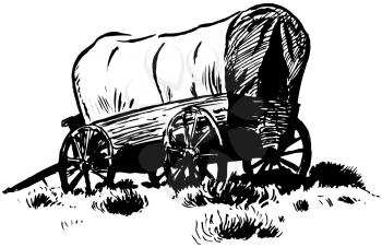 Royalty Free Clipart Image of a Covered Wagon