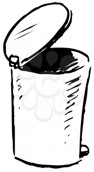 Royalty Free Clipart Image of a Waste Basket