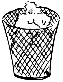 Royalty Free Clipart Image of a Wastebasket