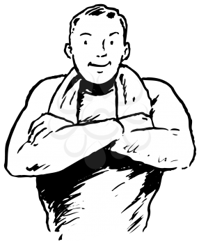 Royalty Free Clipart Image of a Muscular Man