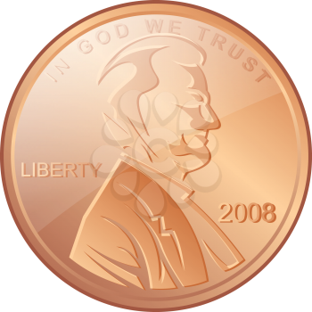 Royalty Free Clipart Image of an American Coin