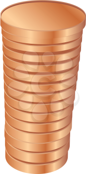 Royalty Free Clipart Image of a Pile of Coins