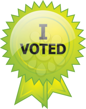 Royalty Free Clipart Image of an Election Button