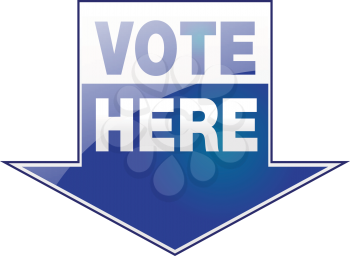 Royalty Free Clipart Image of an Election Arrow