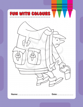 Royalty Free Clipart Image of a Man With a Big Backpack
