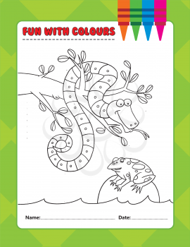 Royalty Free Clipart Image of a Snake and Frog