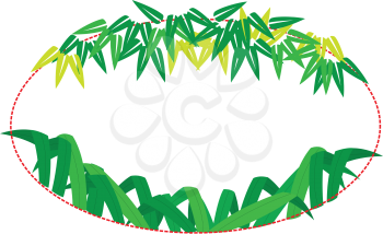 Royalty Free Clipart Image of an Oval Bamboo Text Frame