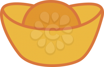 Royalty Free Clipart Image of a Gold Bowl