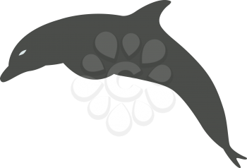Royalty Free Clipart Image of a Dolphin Swimming