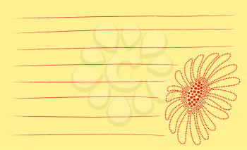 Royalty Free Clipart Image of a Daisy on a Notebook Page