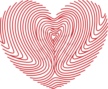 Royalty Free Clipart Image of a Heart Made Out of a Fingerprint
