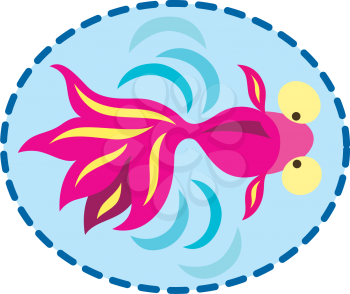 Royalty Free Clipart Image of a Fish Swimming in a Pond
