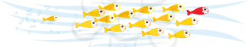 Royalty Free Clipart Image of Fish Swimming