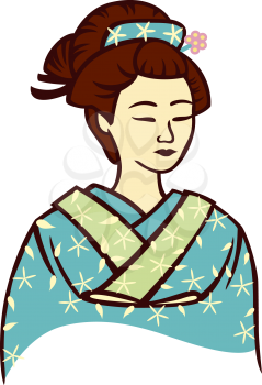 Royalty Free Clipart Image of a Geisha