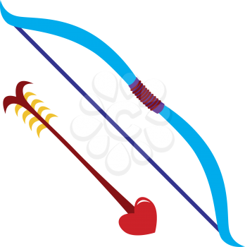 Royalty Free Clipart Image of a Bow and Heart Arrow