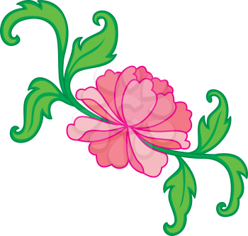 Royalty Free Clipart Image of an Oriental Flower