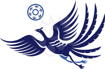 Royalty Free Clipart Image of an Oriental Phoenix