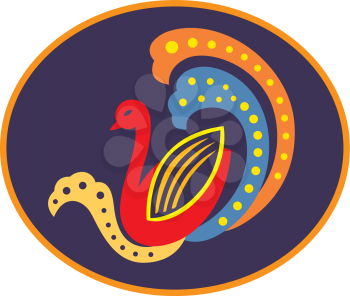 Royalty Free Clipart Image of a Decorative Duck