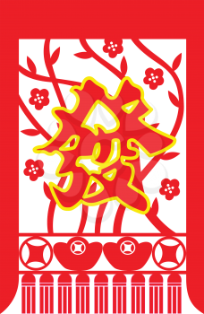 Royalty Free Clipart Image of a Chinese Sign