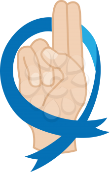Royalty Free Clipart Image of a Hand Doing Sign Language