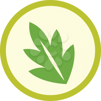 Royalty Free Clipart Image of a Leaf Sign